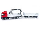 HERPA 159616 HO - Mercedes-Benz Actros Streamspace pick-up trailer with loading crane