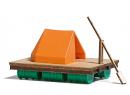 BUSCH 1564 HO - Radeau en bois vritable avec tente