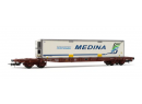 JOUEF 6211 HO - porte-conteneur  4 essieux Sgss avec caisse mobile Medina ep V SNCF
