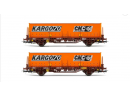 JOUEF HJ6294 HO  - coffret de 2 wagons plate-forme Lgs, avec conteneur CNC Kargo70 p. IV SNCF