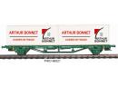 Plat  essx avec 2 containers  20 ARTHUR BONNET p V de la SNCF