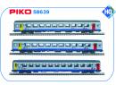 PIKO ref 58639 HO - Coffret de 3 voitures Corail Bourgogne ép V SNCF