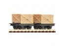 ROCO 34603 HOe - Set de 2 wagonnets ridelles en bois