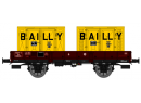 REE MODELES WB 126 HO -  Wagon PLAT OCEM 29 Ep.III SNCF containers Bailly (WB126)