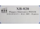 REE Modeles HO. XB020 - Plaques itinéraires POSTE SUD OUEST 1  RAL-3005 - 10 pièces