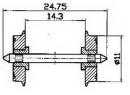 ROCO rf 40199 HO - essieux isols diamtre 11