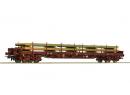 ROCO 67285 HO - Plat bogies avec ranchers, charg de poutres mtalliques ep IV SNCF