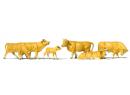 PREISER 10147 HO - Set de 6 vaches beiges
