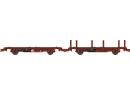 REE MODELES WB488 HO -SET de 2 Wagonnets de Draisine plat et plat � ranchers ep III SNCF