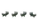 REE Modèles XB 040 HO - Set de 4 chariots de Poste tubes ep III/IV (XB040)