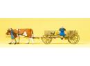 PREISER 30412 HO - Chariot charg  attel  deux vaches