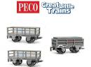 PECO GR321 OO9/HOe - Set de 3 wagons plats charge 2T