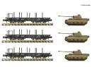FLEISCHMANN 845606 N - Coffret de trois wagon plats pour le transport de charges lourdes p II, DRB
