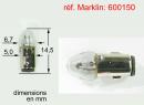 MARKLIN E 600150 - Ampoules  baonnette 19 V 60 mA BA5s Q10