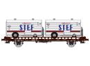 REE Modles WB636 HO - Wagon UFR Biporteur avec remorques STEF ep III SNCF