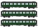 REE Modeles VB424 HO - Set de 3 Voitures mtallises Ex-PLM ep IIIA SNCF