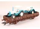 ROCO 47167HO - Plat ridelles basses avec tracteur ep III BB