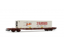 JOUEF HJ6213 HO - porte-conteneur  4 essieux Sgss avec caisse mobile 3 Suisses p. V SNCF