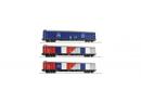 ROCO 77022 HO - Coffret de 3 wagons couvert Gabkqss ep V BB