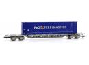 JOUEF HJ6240 HO - Plat Sgss avec conteneur P.O - Ferrymasters ep IV SNCF