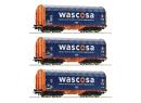 ROCO 76009 HO - Coffret de trois wagons  bche coulissante, type Shimmns, de la Wascosa ep V