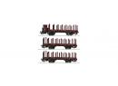 ROCO 6600041 HO - Set de 3 wagons ridelles basses et ranchers ep II DRG