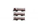 ROCO 6600041 HO - Set de 3 wagons ridelles basses et ranchers ep II DRG