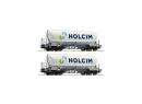 ROCO 6600051 HO - Set de 2 wagons silo ciment Holcim ep VI