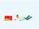 PREISER 28135 HO - Attention sol glissant, boulanger tombant avec sa cagette de viennoiseries