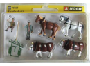 NOCH 15625 HO -  Laboureurs 1 charrue 1 cochet 1 fermier 2 chevaux et 2 boeufs