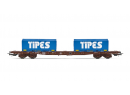 JOUEF HJ6260 HO - Plat S70 Sgss avec 2 containers TIPES ep V SNCF