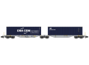REE Modles NW328 N - Wagon Sggmrss 90 AEE a 2 conteneurs 40  CGA-CGM eco container et Cronos, Ep.VI
