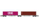 REE Modles NW329 N - Wagon Sggmrss 90 AEE avec 2 conteneurs 40 p ONE et TEX, Ep.VI