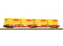 FLEISCHMANN 6660051 N - Double porte containers DHL type Sdggmrs ep VI DBAG