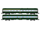 REE Modeles NW260 N - SET de 2 VOITURES UIC A4B5 et B10 Verte/Alu, Logo jaune encadr Ep.IV