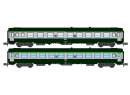 REE Modeles NW263 N - SET de 2 VOITURES UIC A4B5 et B10 Verte/Gris bton, Logo blanc encadr Ep.V