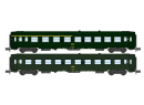 REE Modeles NW258 N - SET de 2 VOITURES UIC A4B5 et B10 Vertes, Logo jaune encadr Ep.IV