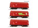 ROCO 6680012 TT - Coffret de 3 wagons  bche coulissante - type Shimmns - EP. VI