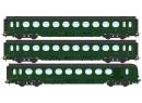 REE Modles VB495 HO - Coffret de 3 voitures ex Etat ep IIIB SNCF saucisson