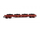 JOUEF HJ6308 HO - Plat type Res charg� de 4 bogies Y25 ep V SNCF