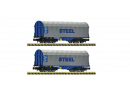 FLEISCHMANN 6660173 N - Set de 2 wagons � b�che coulissante, type Shimmns ep VI �BB