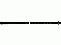 Photo 1/1 : Normal toothed (18 TPI per 25mm)
For cutting thin materials, soft and hard wood as well as plastics.
NO 28 743     127 x 1.86 x 0.24mm     12 pieces