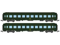 Photo 1/1 : NW-211 - Coffret de 2 Voitures Couchettes UIC B9c9x toit haut, Vert celtique, Logo encadr jaune, Ep. IV